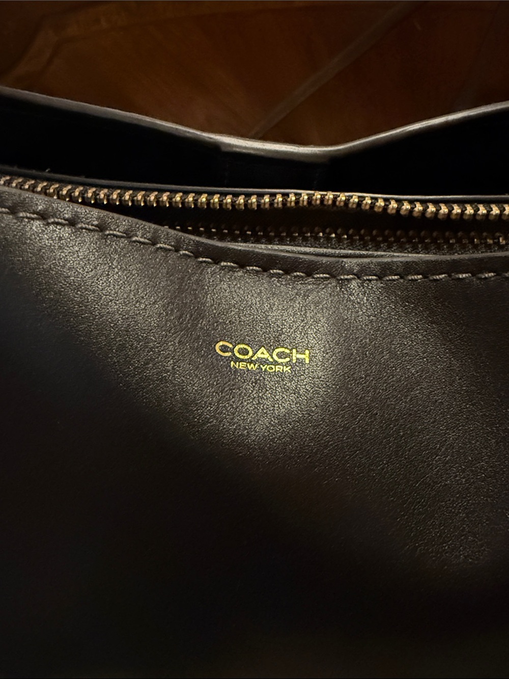 NEW****^Coach Rogue 34 Black Leather Shoulder Bag with Gold Accents - Picture 8 of 11